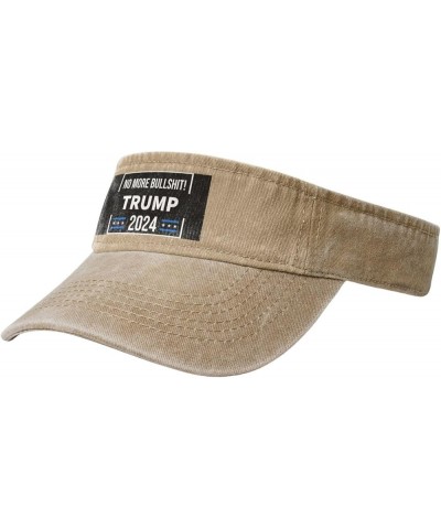 Trump 2024 No More Bullshit Sun Visor Hats for Women Men Adjustable Sports Sun Hats Golf Cap Natural $12.07 Visors