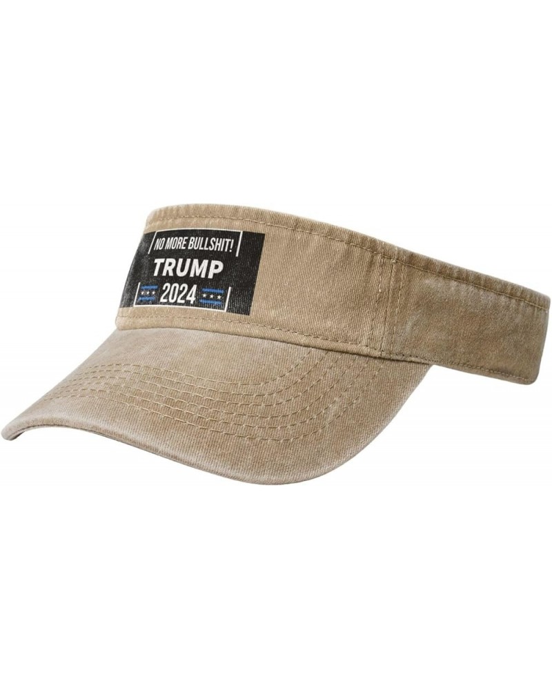 Trump 2024 No More Bullshit Sun Visor Hats for Women Men Adjustable Sports Sun Hats Golf Cap Natural $12.07 Visors