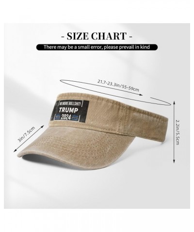 Trump 2024 No More Bullshit Sun Visor Hats for Women Men Adjustable Sports Sun Hats Golf Cap Natural $12.07 Visors