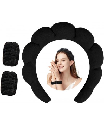 Sponge hairband Washing Face Wristband Set Makeup Skincare Headband Puffy Padded Headwear Thick Hair Accessory for Women Girl...