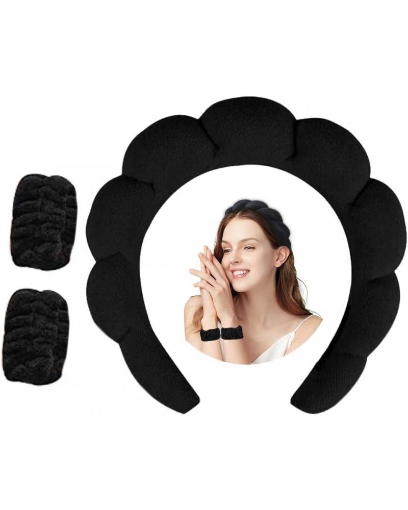 Sponge hairband Washing Face Wristband Set Makeup Skincare Headband Puffy Padded Headwear Thick Hair Accessory for Women Girl...