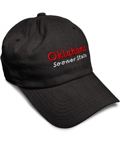 Soft Baseball Cap Oklahoma Sooner State Style B Cotton Dad Hats for Men & Women Dark Denim $14.50 Baseball Caps