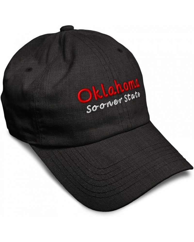 Soft Baseball Cap Oklahoma Sooner State Style B Cotton Dad Hats for Men & Women Dark Denim $14.50 Baseball Caps