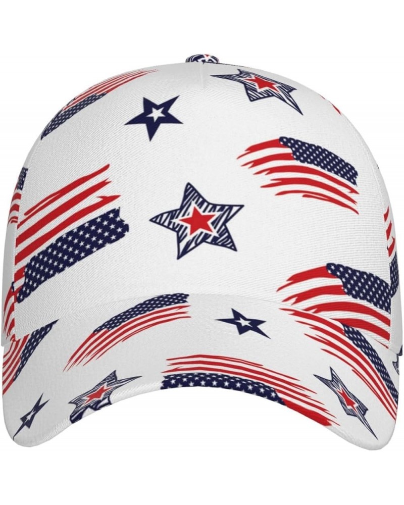 Colorful Candy Cane with Hearts Dad Hat Funny Adjustable Baseball Cap for Men Women All Seasons Hats American Flags Stars $14...