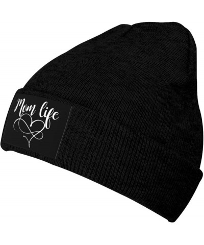 Mom Life Heart Knit Hat Winter Beanie Warm Cuffed Cap Ski Slouchy Hats Black $10.36 Skullies & Beanies