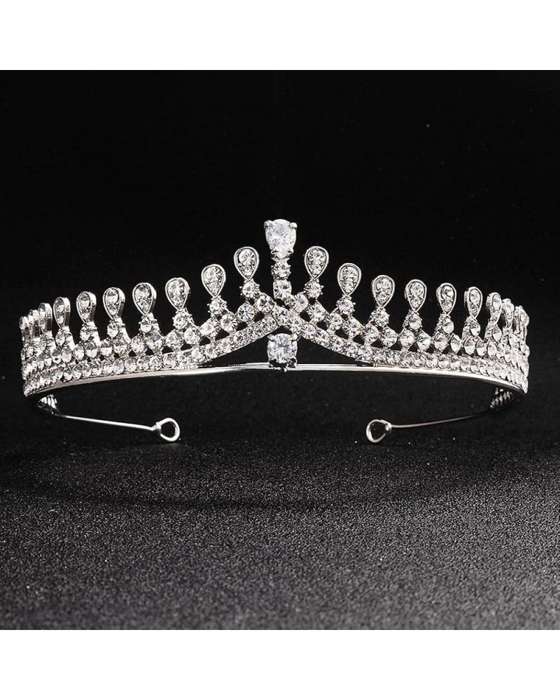 Rhinestone Pearl Queen Crown, Baroque Wedding Crown for Bride Princess Tiara for Women Pattern C $7.14 Headbands