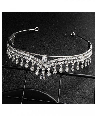 Rhinestone Pearl Queen Crown, Baroque Wedding Crown for Bride Princess Tiara for Women Pattern C $7.14 Headbands