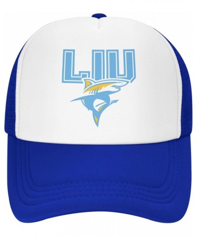 Long Island University Logo Trucker Hats for Both Men and Women - Mesh Baseball Snapback Hats Blue $23.96 Baseball Caps