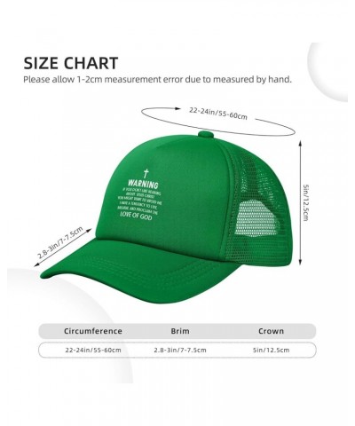 Warning if You Don't Like Hearing About Jesus Trucker Hat Women Mesh Baseball Cap Sun Hat Men Dad Hat Black Green $10.12 Base...