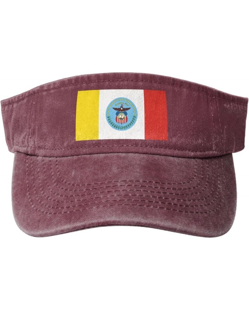 Flag of Columbus, Ohio Sun Hat Sun Visor Hats for Women Men Baseball Cap Golf Hats Red $13.97 Visors