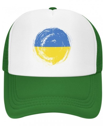 Vintage Circle Ukraine Flag Mesh Baseball Cap Green $10.70 Baseball Caps