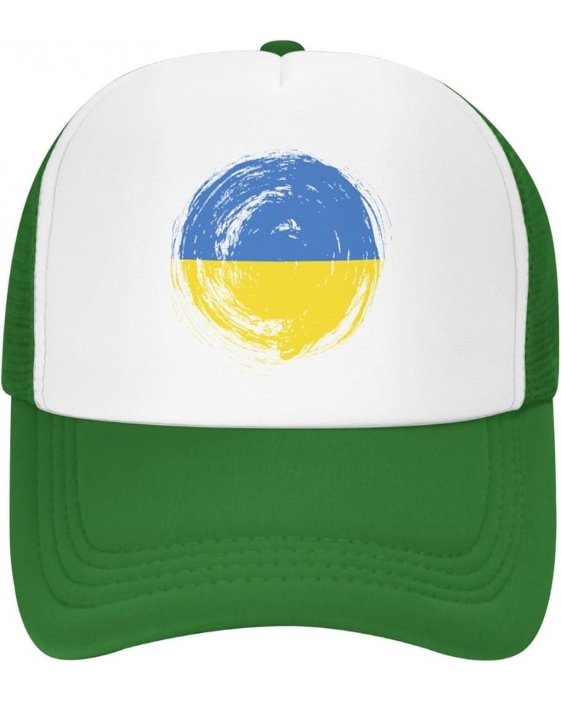 Vintage Circle Ukraine Flag Mesh Baseball Cap Green $10.70 Baseball Caps