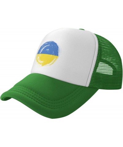 Vintage Circle Ukraine Flag Mesh Baseball Cap Green $10.70 Baseball Caps