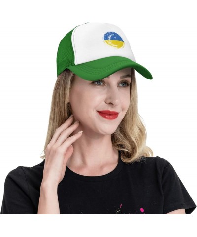 Vintage Circle Ukraine Flag Mesh Baseball Cap Green $10.70 Baseball Caps