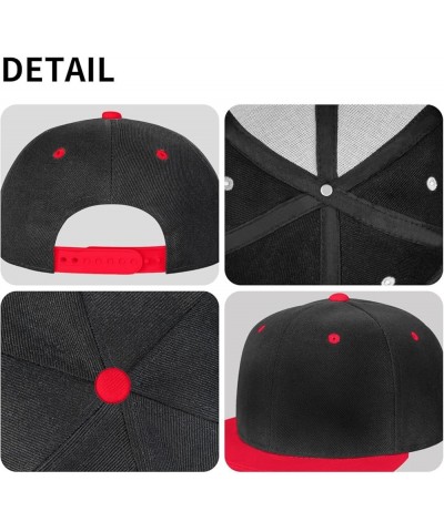 Mesh Style United States Rainbow Fine Line Flag Snapback Hat Flat Bill Hat Baseball Cap for Men Women Flat Brim Hats Red $9.8...