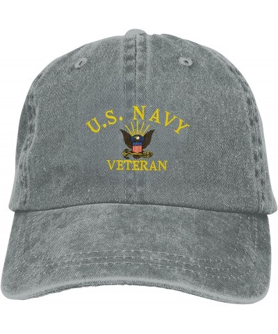 US Navy Veteran Baseball Hat Sun Hats Vintage Unisex Adjustable of Washable Trucker Caps Trendy Caps Breathable ​Hats Gray $1...