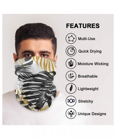 Chic Tropical Jungle Palm Leaves Bandana Face UV Sun Protection Mask, Neck Gaiter Half Face Cover Face Scarf for Outdoor Runn...