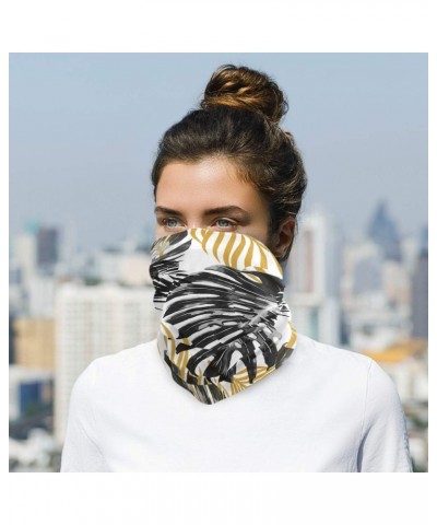 Chic Tropical Jungle Palm Leaves Bandana Face UV Sun Protection Mask, Neck Gaiter Half Face Cover Face Scarf for Outdoor Runn...