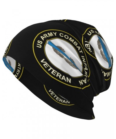 Army CIB 1st Award Combat Veteran Afghanistan Comfort Elegance Knitted Hat Black Daily for Men Women $11.77 Skullies & Beanies