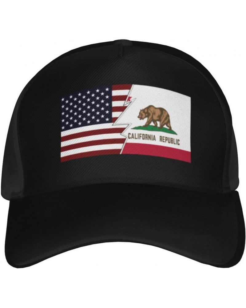 Ripped Style American and Flag of California Baseball Cap Men's and Women's Baseball Hat Adjustable Casual Outdoor Breathable...