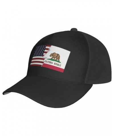 Ripped Style American and Flag of California Baseball Cap Men's and Women's Baseball Hat Adjustable Casual Outdoor Breathable...