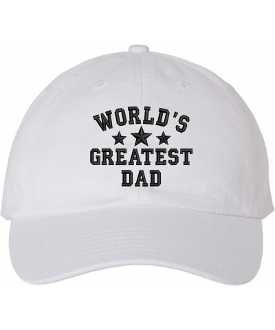 World's Greatest DAD Embroidered Dad Hat | Low Profile Soft Cotton Baseball Dad Hats for Men White $10.79 Baseball Caps