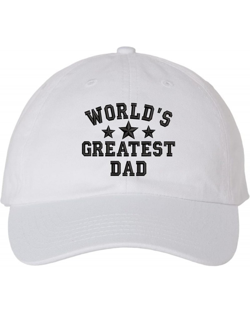 World's Greatest DAD Embroidered Dad Hat | Low Profile Soft Cotton Baseball Dad Hats for Men White $10.79 Baseball Caps