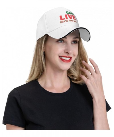 Free Palestine Hat Free Gaza Let Gaza Live Hat I Stand with Palestine Baseball Cap for Women Men Dad Hat Black White $11.39 B...