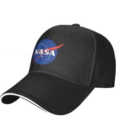 NASA Adjustable Baseball Cap Mens Women Casual Sandwich Hats Adults Golf Hats Black $11.78 Baseball Caps