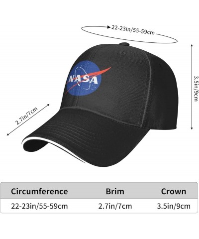 NASA Adjustable Baseball Cap Mens Women Casual Sandwich Hats Adults Golf Hats Black $11.78 Baseball Caps