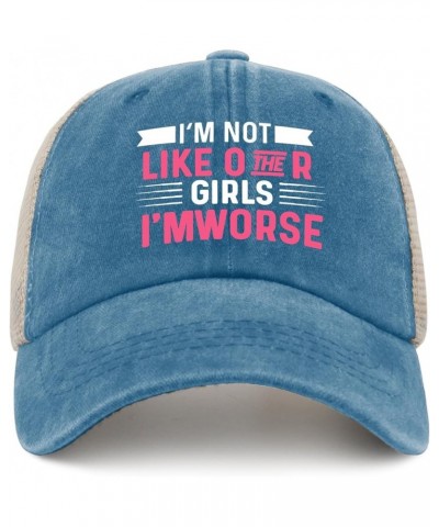 I'm Not Like Other Girls I'm Worse Hat for Womens Retro Ball Cap Womens AllBlack Caps Trendy for Artists Lake Blue $11.86 Bas...