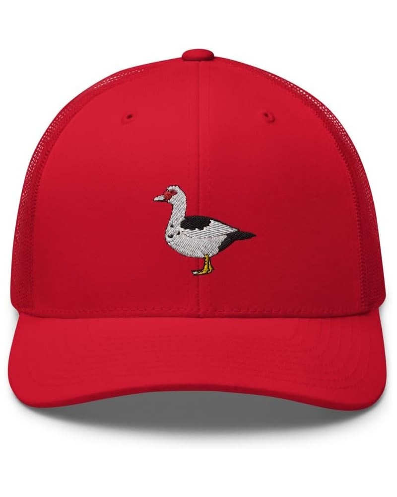 Muscovy Duck Trucker hat, Embroidered Unisex hat, Muscovy Duck Gifts, for Duck Lovers, Birthday Red $15.38 Baseball Caps