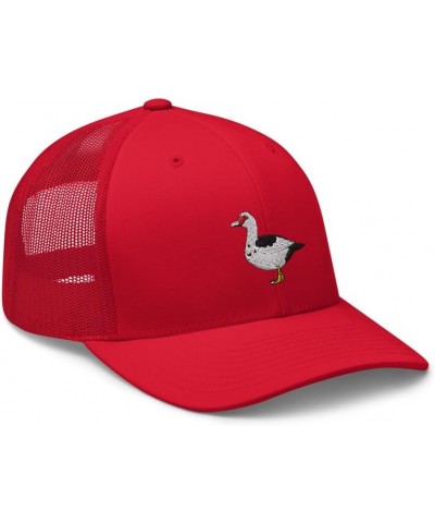 Muscovy Duck Trucker hat, Embroidered Unisex hat, Muscovy Duck Gifts, for Duck Lovers, Birthday Red $15.38 Baseball Caps