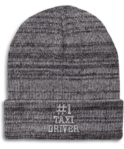 Beanies for Men Number 1 Taxi Driver Embroidery Others Taxi Winter Hats for Women Acrylic Skull Cap 1 Size Heather Grey Desig...