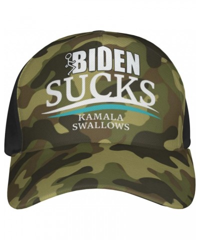 Biden Sucks Kamala Swallows Anti Joe Biden Anti-Democrat Cap Tucker Hat Adjustable Sports Baseball Caps8 Black $13.10 Basebal...