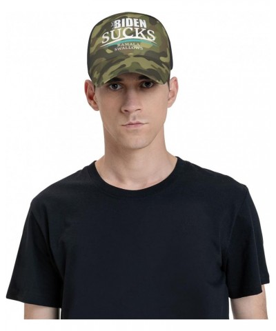 Biden Sucks Kamala Swallows Anti Joe Biden Anti-Democrat Cap Tucker Hat Adjustable Sports Baseball Caps8 Black $13.10 Basebal...