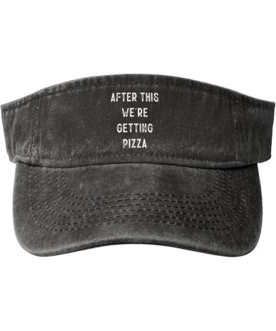 After This We're Getting Pizza Sport Sun Visor Hats for Men & Women Adjustable Empty Top Baseball Cap,Black Black $11.57 Visors