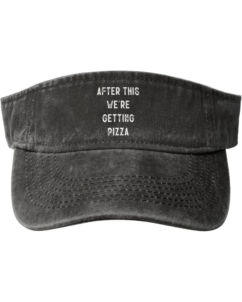 After This We're Getting Pizza Sport Sun Visor Hats for Men & Women Adjustable Empty Top Baseball Cap,Black Black $11.57 Visors