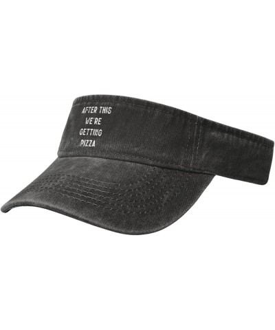 After This We're Getting Pizza Sport Sun Visor Hats for Men & Women Adjustable Empty Top Baseball Cap,Black Black $11.57 Visors