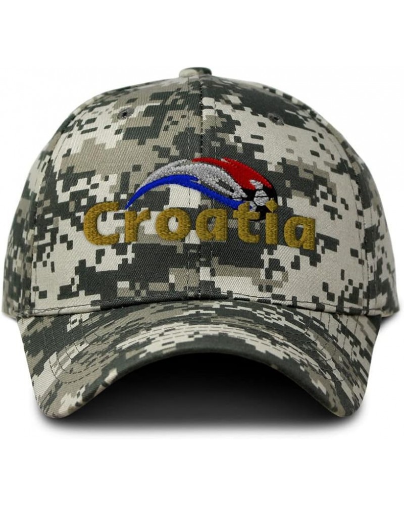 Custom Camo Baseball Cap Croatia Soccer Cotton Hunting Dad Hats for Men & Women Pixel Camo Design Only $13.20 Baseball Caps