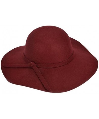 Autumn Winter Hats for Women Soft Vintage Wool Felt Fedoras Hat Solid Ladies Floppy Wide Brim Dome Cap Blue $11.99 Fedoras