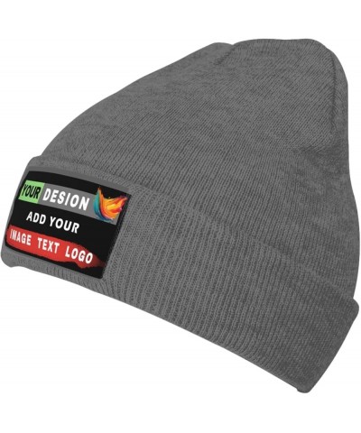 Custom Beanie Add Your Text/Photo Custom Winter Hat Knitted Hat for Men & Women Personalized Skull Cap Deep Heather $9.86 Sku...