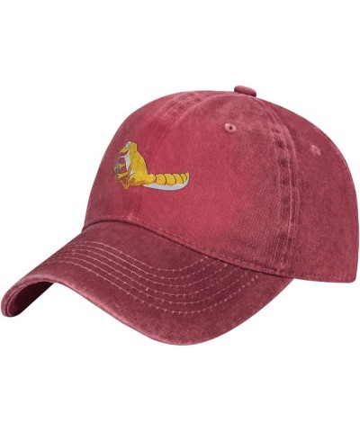 Cute Gecko Lizard Drinking Water Baseball Cap for Men Women Hat Vintage Cowboy Hats Adjustable Trucker Caps Red $11.47 Baseba...