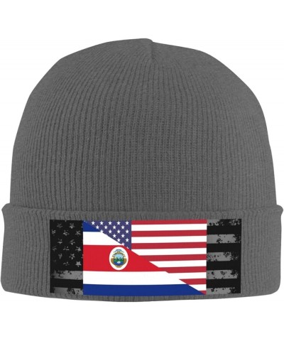 Costa Rica American Flag Knit Hats Winter Warm Chunky Beanie Hat for Men Women Deep Heather $13.55 Skullies & Beanies