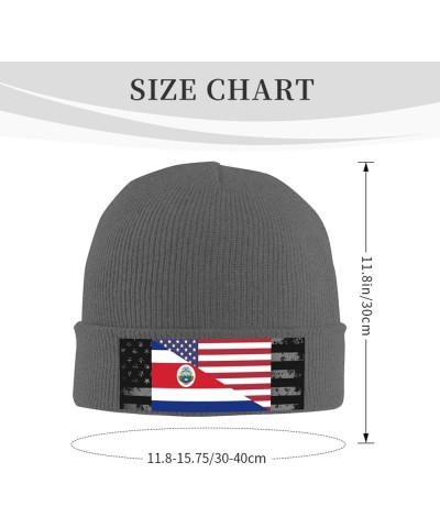 Costa Rica American Flag Knit Hats Winter Warm Chunky Beanie Hat for Men Women Deep Heather $13.55 Skullies & Beanies