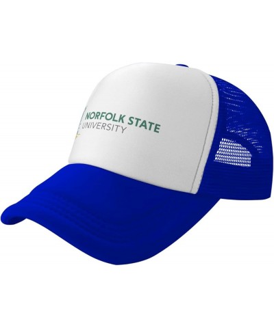 Norfolk A State University Logo Trucker Hats for Both Men and Women - Mesh Baseball Snapback Hats Blue $19.05 Baseball Caps