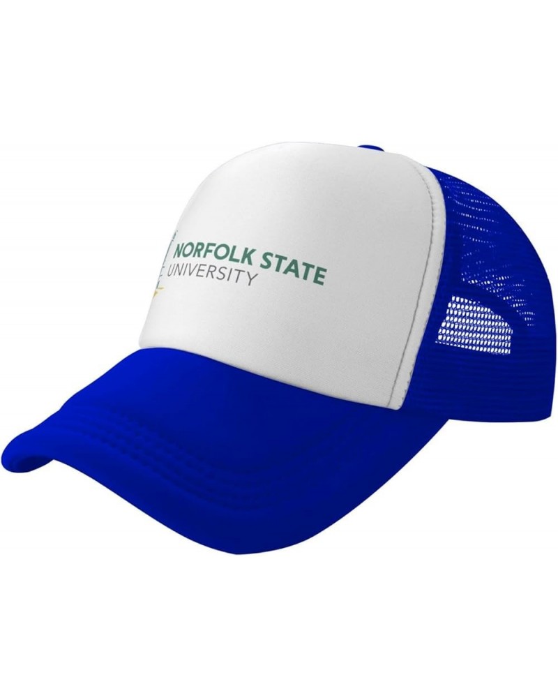 Norfolk A State University Logo Trucker Hats for Both Men and Women - Mesh Baseball Snapback Hats Blue $19.05 Baseball Caps