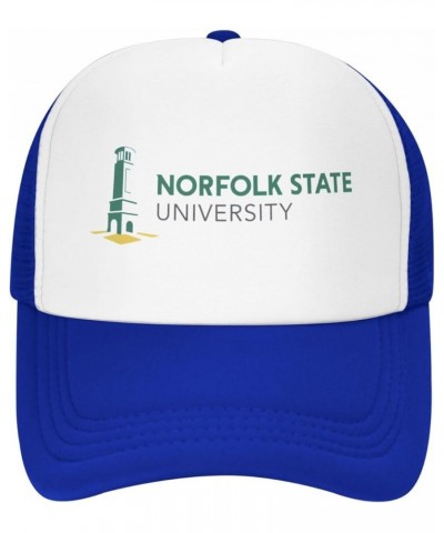 Norfolk A State University Logo Trucker Hats for Both Men and Women - Mesh Baseball Snapback Hats Blue $19.05 Baseball Caps