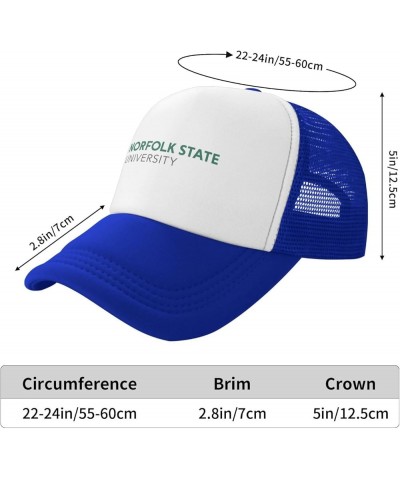 Norfolk A State University Logo Trucker Hats for Both Men and Women - Mesh Baseball Snapback Hats Blue $19.05 Baseball Caps