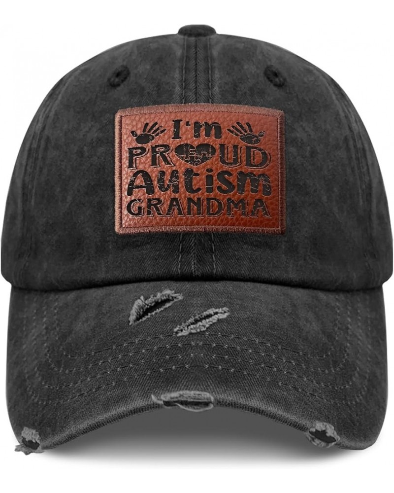 I'm A Proud Autism Grandma Cowboy hat Retro Summer Caps Gifts for Mom Who Like Engraved,Golf Caps Suitable for Allblack $10.9...